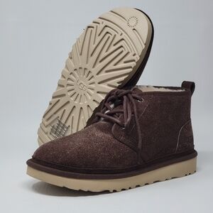UGG Neumel Shaggy Suede Chukka Winter Boots Brown 1158219 Men's Size 8 New